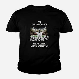 Schwarzes Fußball-Fan-Kinder Tshirt Geißböcke – Meine Liebe, Mein Verein - Seseable