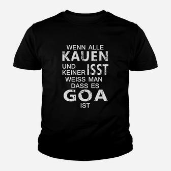 Schwarzes Goa-Festival Kinder Tshirt mit coolem Spruch, Party-Outfit - Seseable