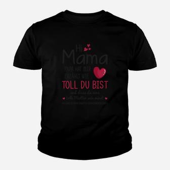 Schwarzes Kinder Tshirt 'Hi Mama' mit Herzmotiv – Liebevolle Botschaft - Seseable