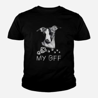 Schwarzes Kinder Tshirt Hundemotiv My BFF, Lustiges Hunde-Freundschafts-Kinder Tshirt - Seseable