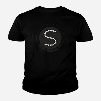 Schwarzes Kinder Tshirt Kreisdesign mit S-Motiv, Unisex Grafikshirt - Seseable