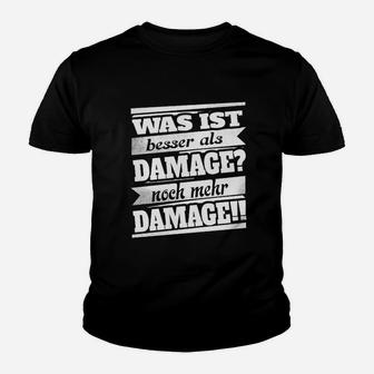 Schwarzes Kinder Tshirt Mehr DAMAGE Aufdruck, Lustiges Gamer Tee - Seseable