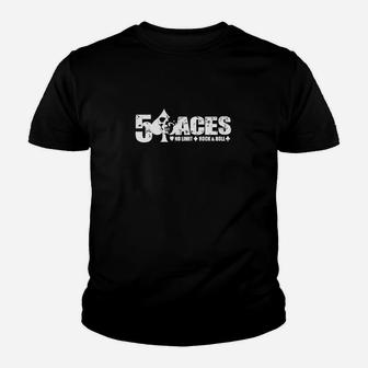 Schwarzes Kinder Tshirt mit 5 Aces Logo-Print, Modisches Poker-Motiv - Seseable