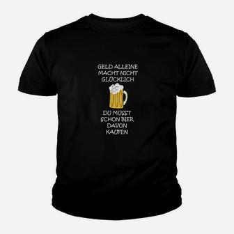 Schwarzes Kinder Tshirt mit Bier-Spruch, Lustiges Tee für Bierliebhaber - Seseable