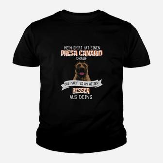Schwarzes Kinder Tshirt mit Presa Canario Motiv, Spruch für Hundefreunde - Seseable