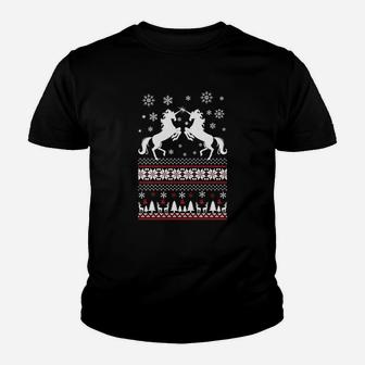 Schwarzes Kinder Tshirt mit Weihnachtspullover-Motiv, Festliche Kleidung - Seseable