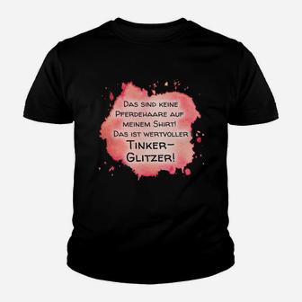 Schwarzes Kinder Tshirt mit Wertvoller Tinker-Glitzer, Lustiges Spruch-Kinder Tshirt - Seseable