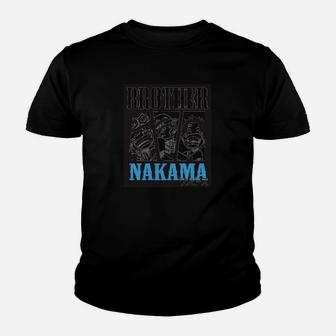 Schwarzes Kinder Tshirt 'Nakama', Anime-Freundschafts-Motiv - Seseable