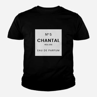 Schwarzes Kinder Tshirt No 5 CHANTAL EAU DE PARFUM Design - Seseable
