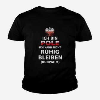 Schwarzes Kinder Tshirt, Polnisch-Deutscher Spruch mit Adler, Unisex - Seseable