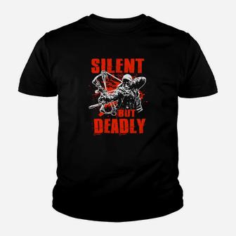 Schwarzes Kinder Tshirt Silent But Deadly, Lustiges Grafik-Kinder Tshirt - Seseable