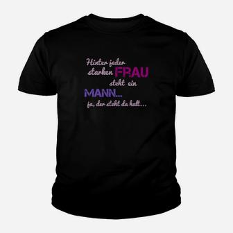 Schwarzes Kinder Tshirt Starken Frau Lustiger Spruch Mehrfarbiger Druck - Seseable