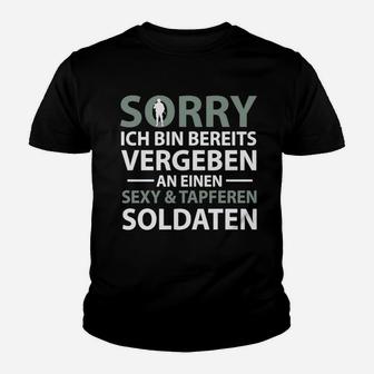 Schwarzes Kinder Tshirt Vergeben an sexy Soldaten, Partner-Look - Seseable
