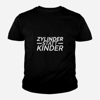 Schwarzes Kinder Tshirt Zylinder statt Kinder, Auto-Fan Bekleidung - Seseable