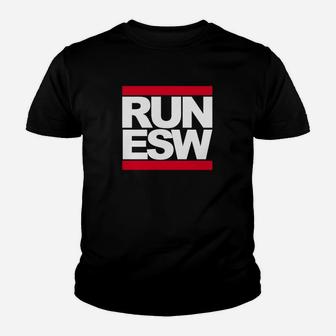 Schwarzes RUN ESW Street-Style Kinder Tshirt, Urban Fashion Tee - Seseable