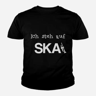 Schwarzes Ska-Musik-Fan Kinder Tshirt Ich steh auf SKA, Band-Fanartikel - Seseable