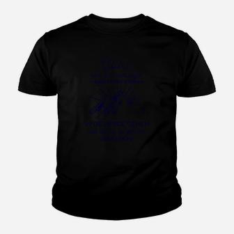 Schwarzes Unisex Kinder Tshirt mit blauem Textdesign, Stilvolles Casual Tee - Seseable