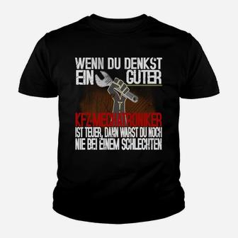 Schweißer-Motto Schwarzes Kinder Tshirt, Guter vs. Schlechter Kfz-Mechaniker Tee - Seseable