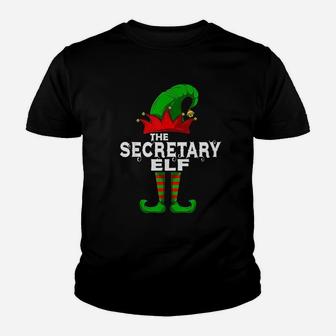 Secretary Elf Family Christmas Group Matching Pj Gift Kid T-Shirt - Seseable