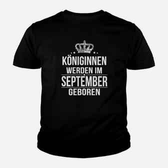 September Geburtstag Kinder Tshirt, Königinnen mit Krone Design - Seseable