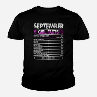 September Virgo Girl Facts Kid T-Shirt - Seseable