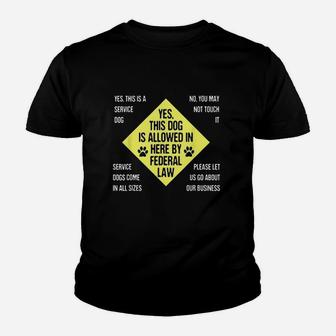 Service Dog Owner Law Cute Service Animal Owner Kid T-Shirt - Seseable