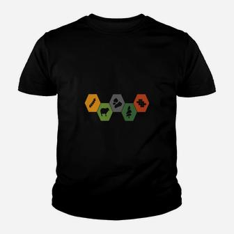 Settlers Of Catan Minimalistic Colored Kid T-Shirt - Seseable