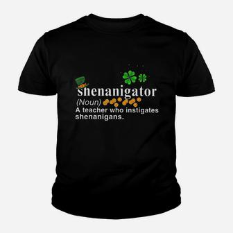 Shenanigator A Teacher Who Instigates Shenanigans Kid T-Shirt - Seseable