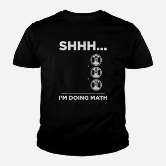 Shhh I Am Doing Math Gym Fitness Math Funny Weightlifting Kid T-Shirt - Seseable