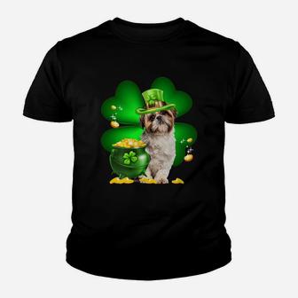 Shih Tzu Shamrock St Patricks Day Irish Great Dog Lovers Kid T-Shirt - Seseable