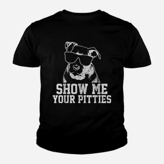 Show Me Your Pitties Funny Pitbull Dog Lover Funny Gift Kid T-Shirt - Seseable
