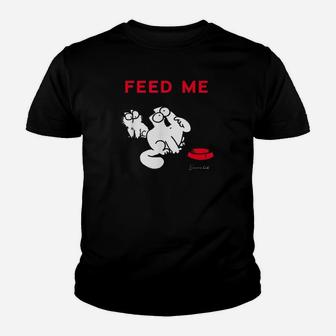 Simons Katze Füttere Mich Kinder T-Shirt - Seseable