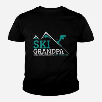 Ski Grandpa Funny Saying Grandfather Skiing Skier Gift Kid T-Shirt - Seseable
