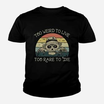 Skull Too Weird To Live Too Rare To Die Vintage Kid T-Shirt - Seseable