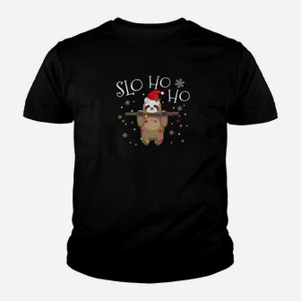 Slo Ho Ho Funny Sloth Christmas Merry Slothmas Kid T-Shirt