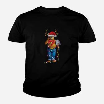 Smokey Bear Santa Reindeer Christmas Light Shirt Kid T-Shirt - Seseable