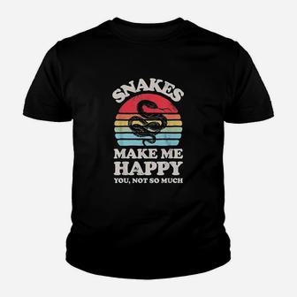 Snakes Make Me Happy You Not So Much Funny Snake Vintage Kid T-Shirt - Seseable