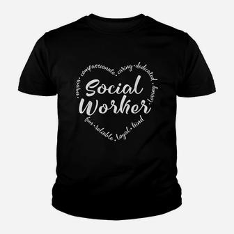Social Worker Heart Social Work Graphic Gift Kid T-Shirt - Seseable