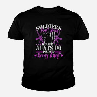 Soldiers Dont Brag Proud Army Aunt Military Auntie Gift Kid T-Shirt - Seseable