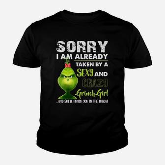 Sorry I Am Already Taken By A Crazy Grinch Girl Couple Youth T-shirt - Seseable