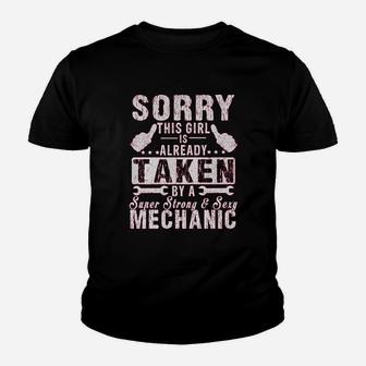 Sorry This Girl Is Already Taken By A Mechanic Wife Gift Youth T-shirt - Seseable