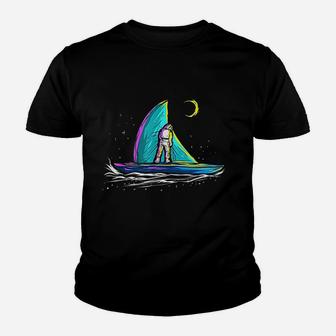 Space Astronaut Sail Boat Gift For Skipper Sailing Captain Kid T-Shirt - Seseable