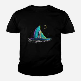 Space Astronaut Sail Boat Gift For Skipper Sailing Captain Youth T-shirt - Seseable
