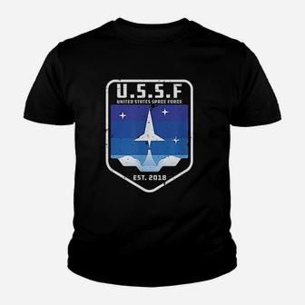 Space Force Ussf United States Space Force Retro Alien Gift Kid T-Shirt - Seseable
