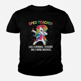 Sped Teacher Dabbing Unicorn Funny Back To School Kid T-Shirt - Seseable