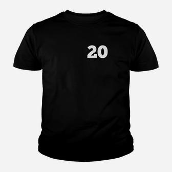 Sport-Kinder Tshirt für Herren mit Nummer 20, Schwarz, Atmungsaktiv - Seseable
