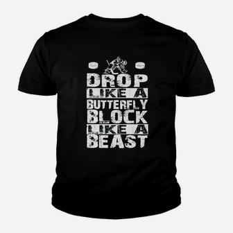 Sportliches Motivations-Kinder Tshirt: Drop Like a Butterfly, Block Like a Beast - Seseable