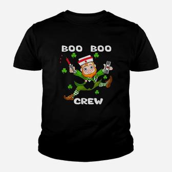 St Patricks Day Boo Boo Crew Nurse Leprechaun Funny Nurse Kid T-Shirt - Seseable