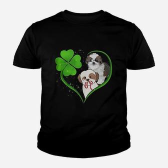 St Patricks Day Cute Dog Couple Love Kid T-Shirt - Seseable