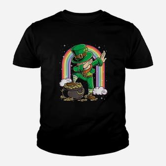 St Patricks Day Dabbing Leprechaun Boys Kids Men Gifts Dab Kid T-Shirt - Seseable